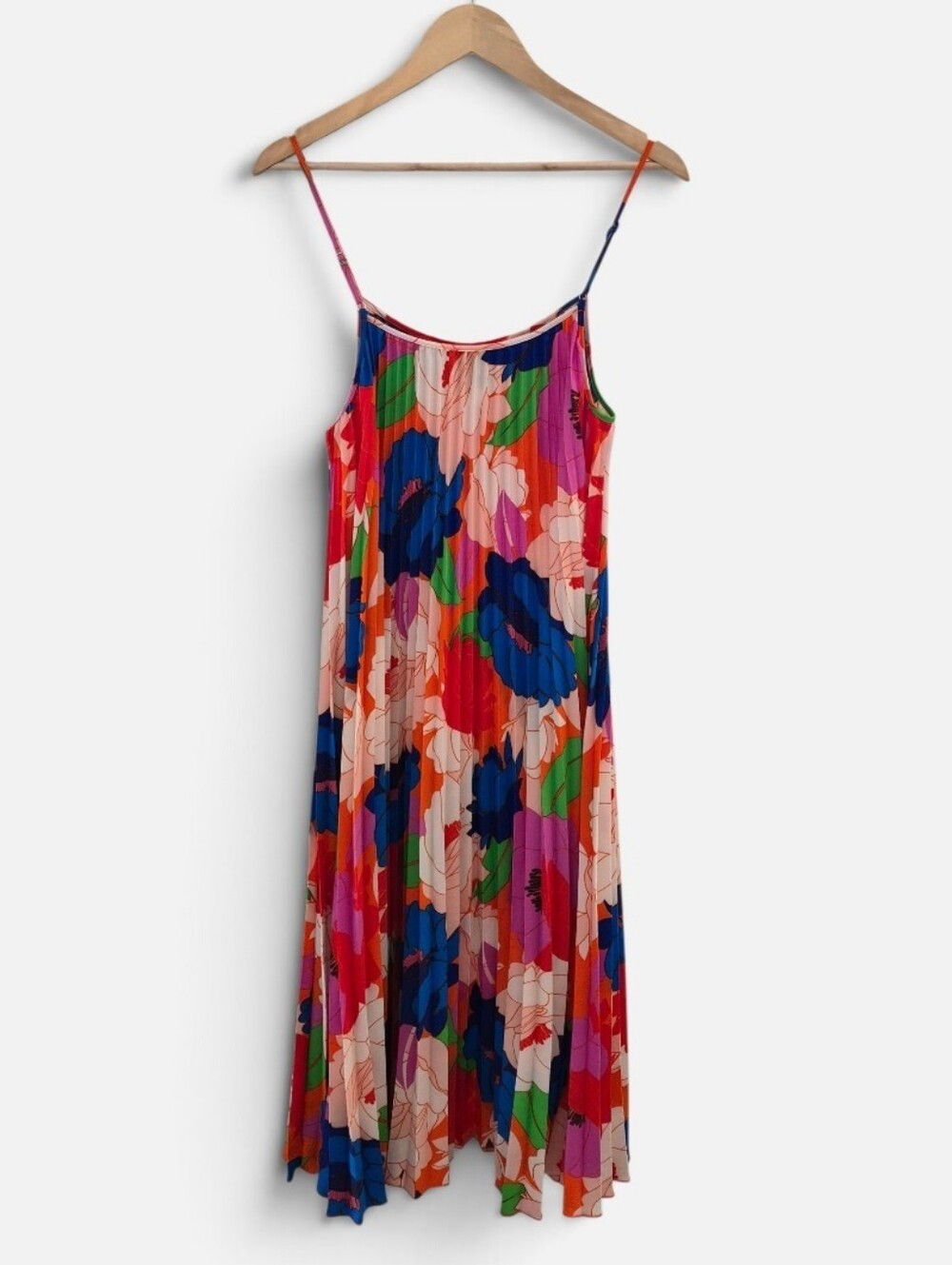 Sam Edelman  Pleated  multicolor floral plissé midi dress Size Large